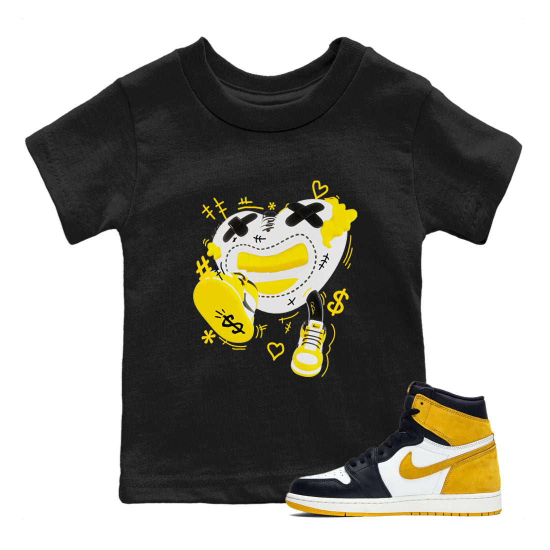 Walk In Love snkmatch Tees Kids - Air Jordan 1 Yellow Ochre