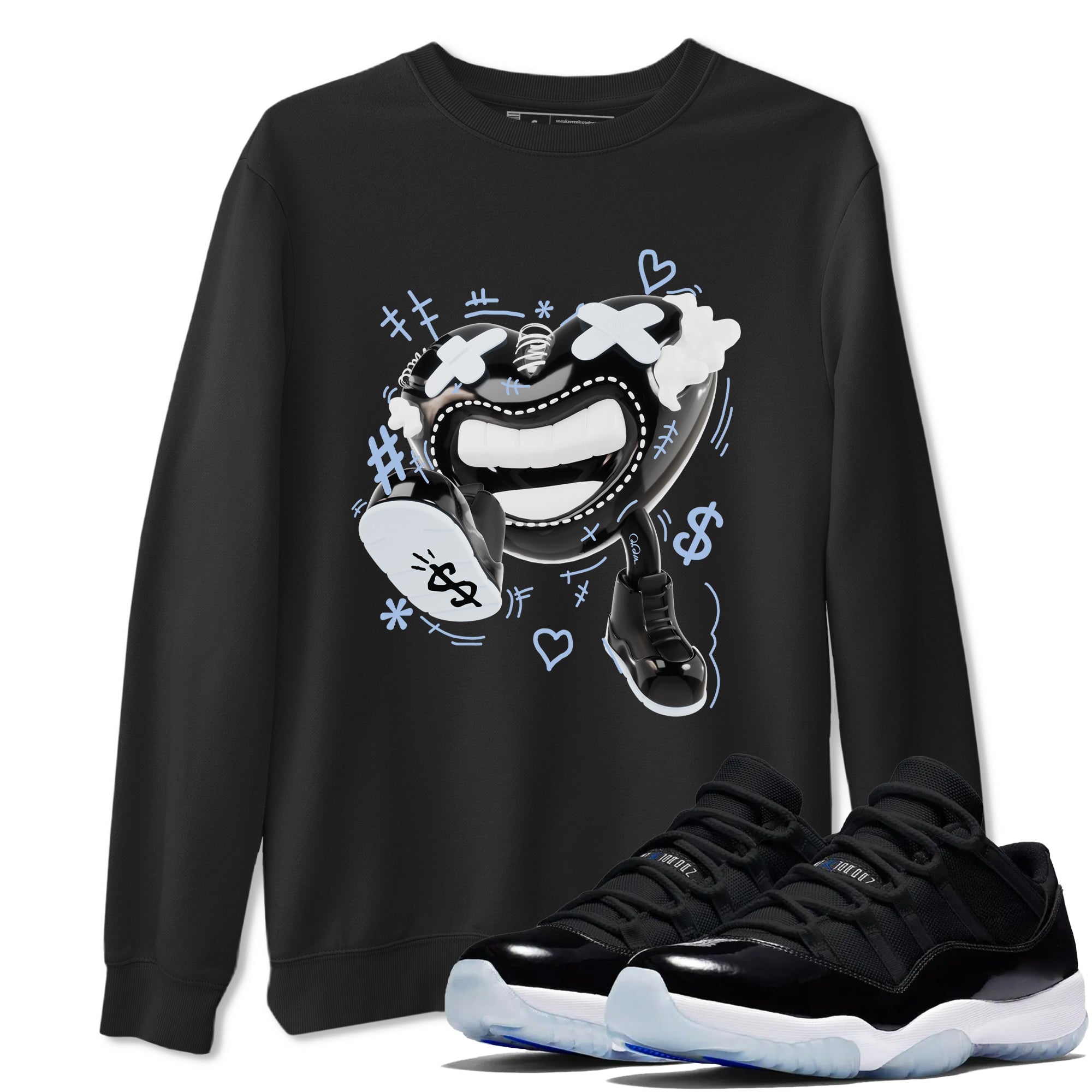 Walk In Love snkmatch Tee - Air Jordan 11 Black and Varsity Royal