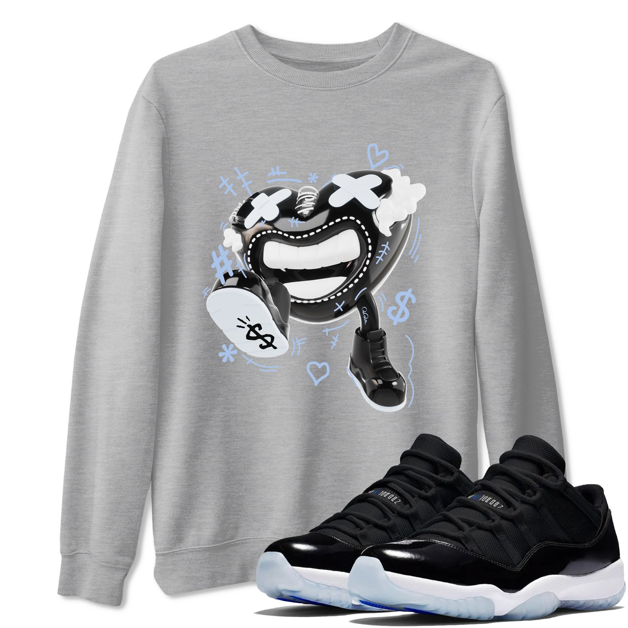 Walk In Love snkmatch Tee - Air Jordan 11 Black and Varsity Royal