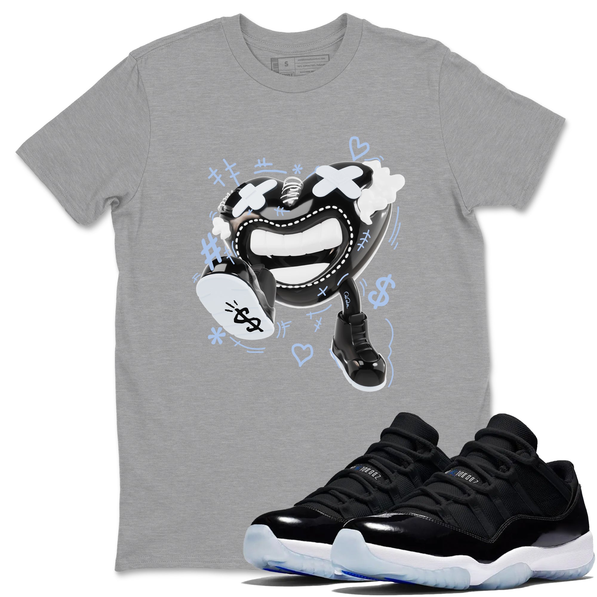 Walk In Love snkmatch Tee - Air Jordan 11 Black and Varsity Royal