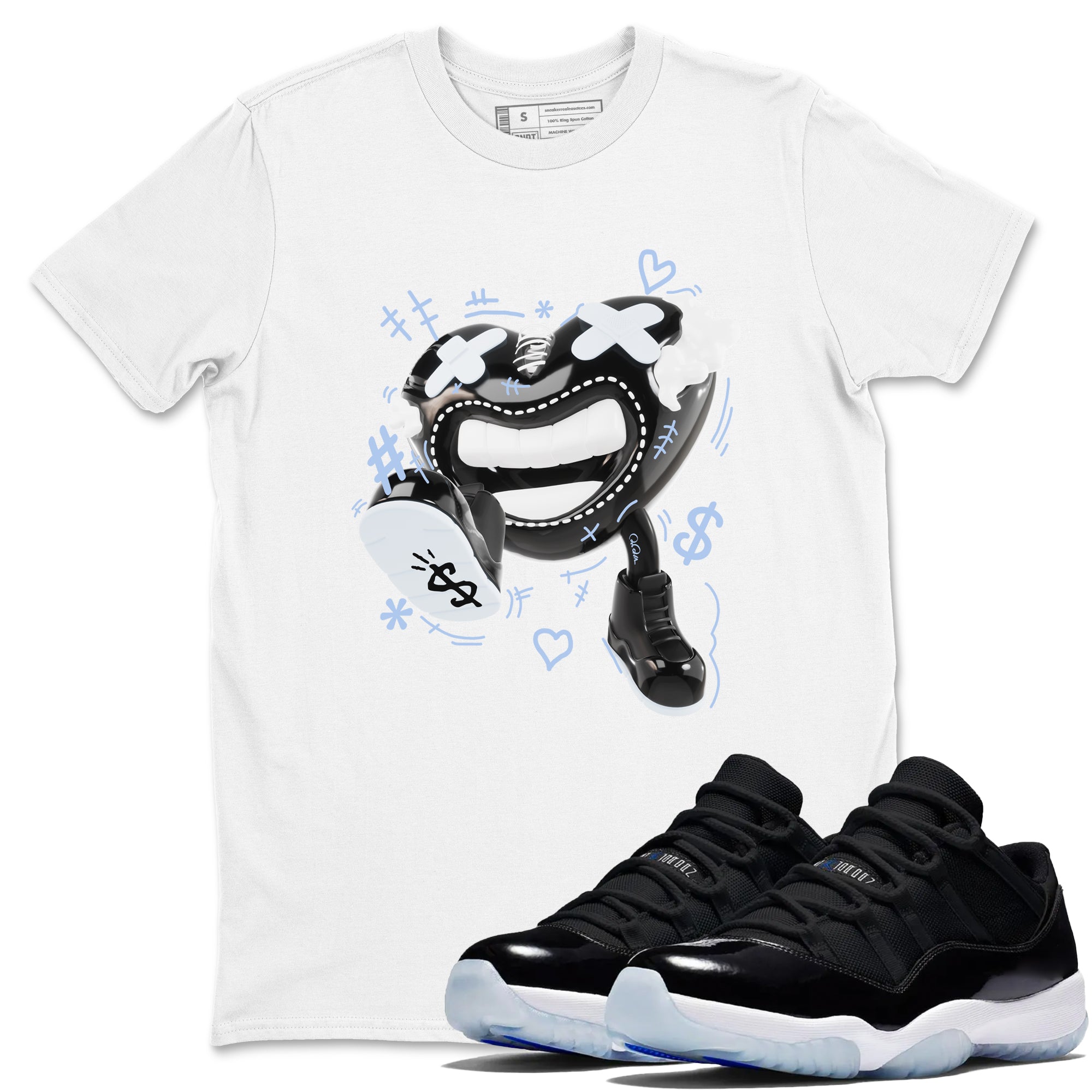 Walk In Love snkmatch Tee - Air Jordan 11 Black and Varsity Royal