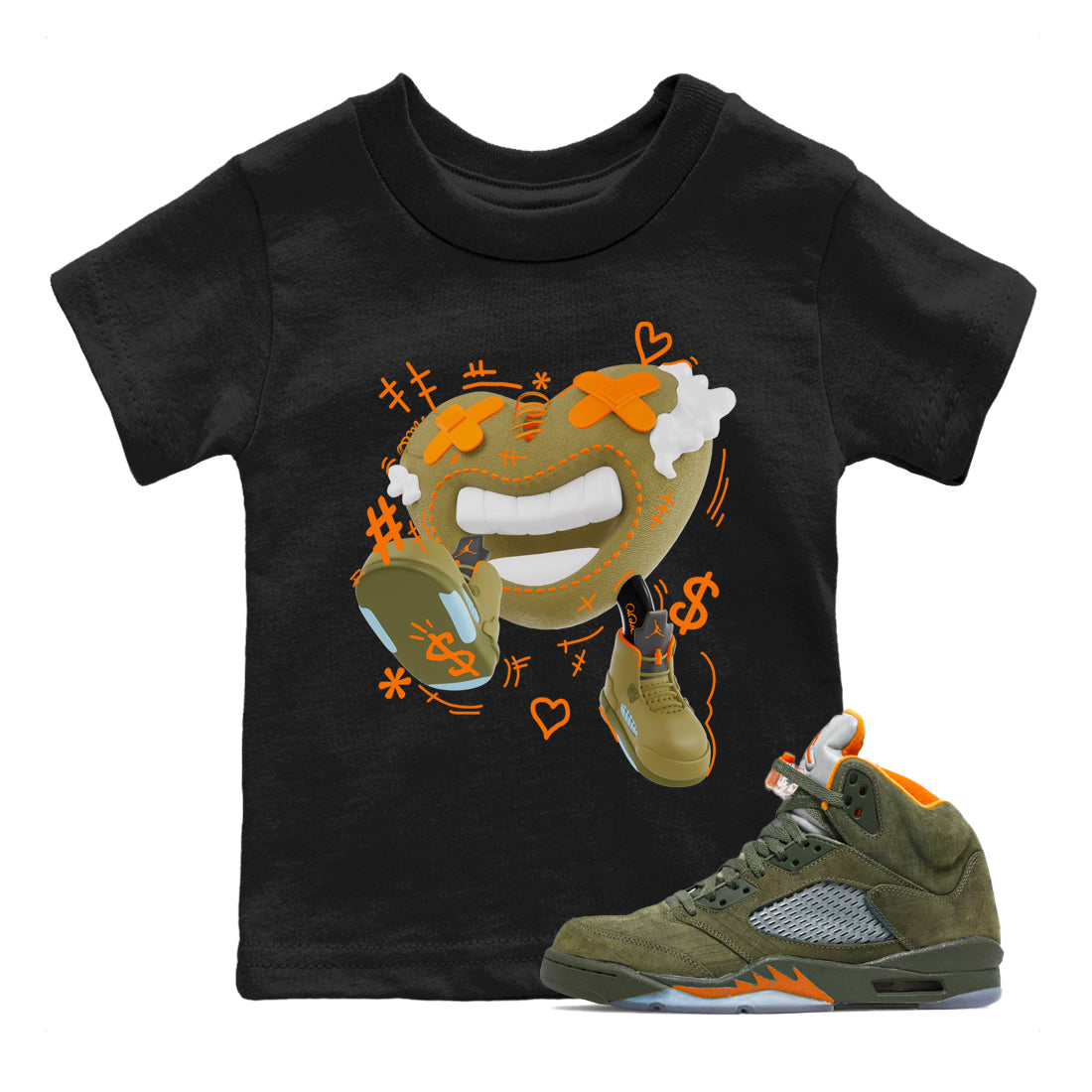 Walk In Love snkmatch Tees Kids - Air Jordan 5 Olive