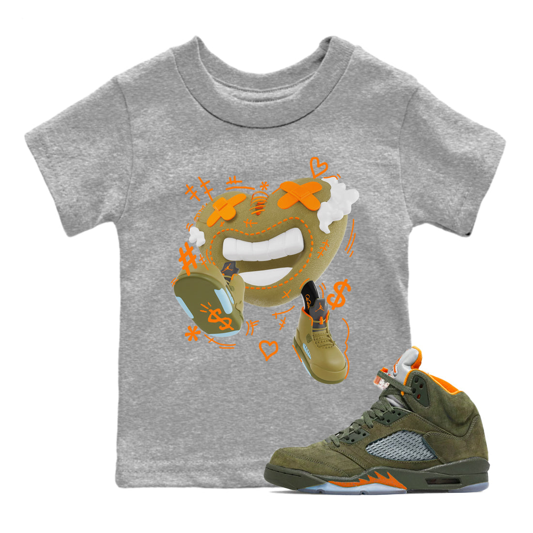 Walk In Love snkmatch Tees Kids - Air Jordan 5 Olive