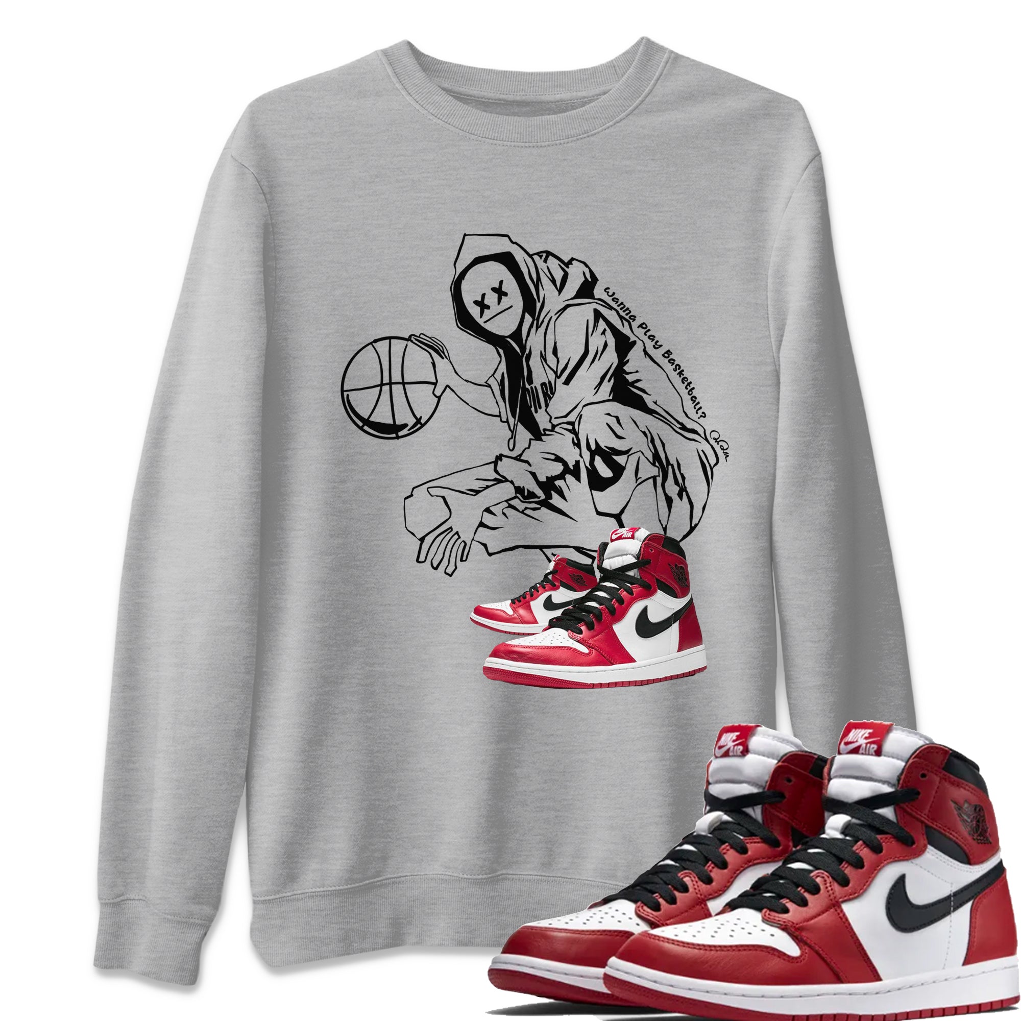Wanna Play Basketball snkmatch Tee - Air Jordan 1 Chicago