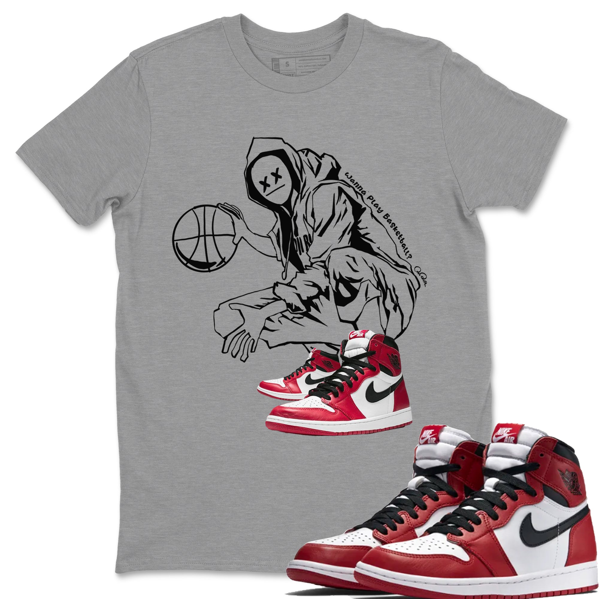 Wanna Play Basketball snkmatch Tee - Air Jordan 1 Chicago