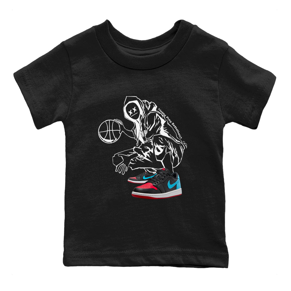Wanna Play Basketball snkmatch Tee Kids - Air Jordan 1 UNC to Chicago