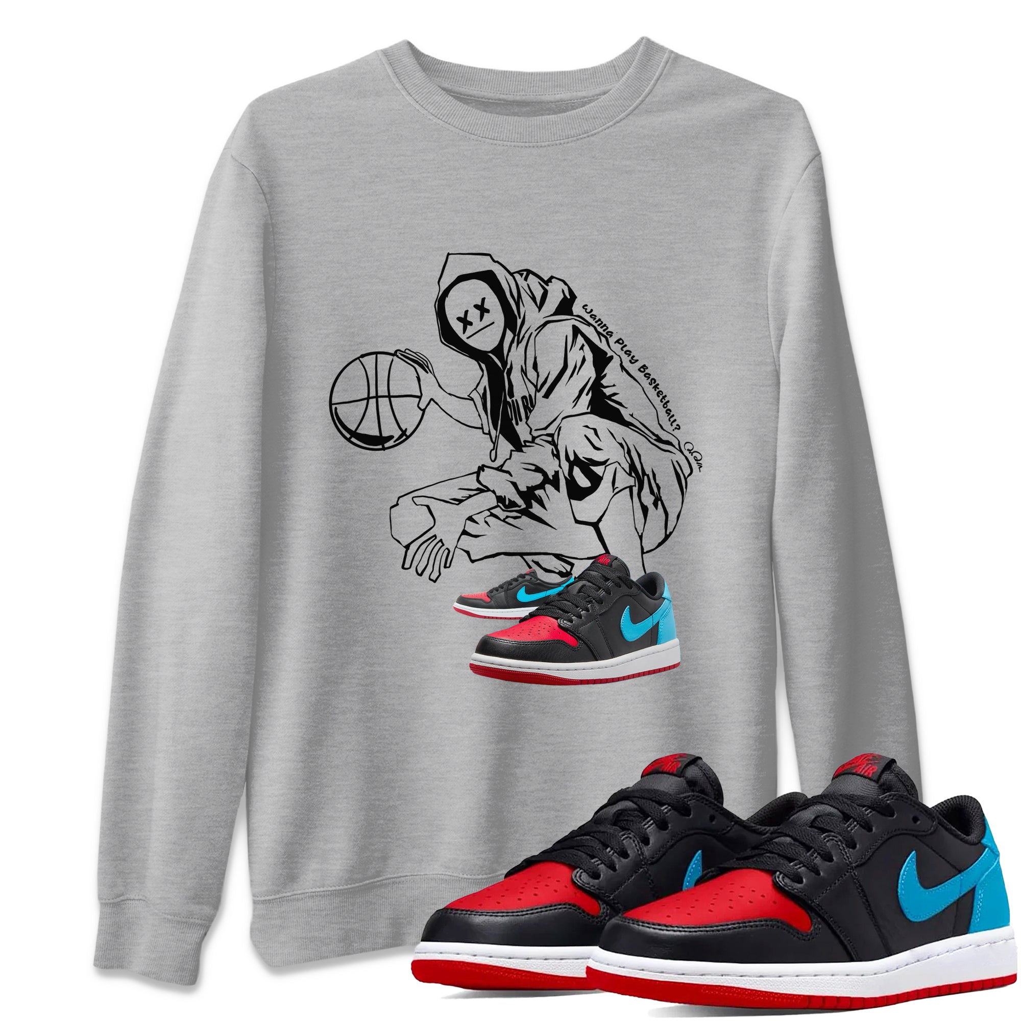 Wanna Play Basketball snkmatch Tee - Air Jordan 1 UNC to Chicago