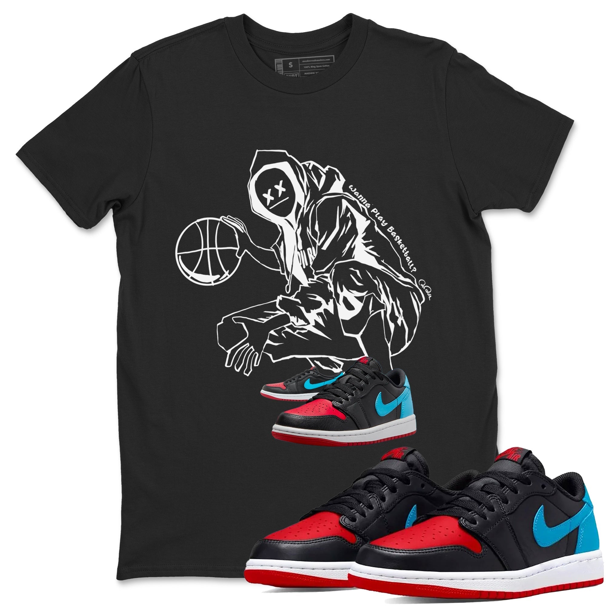 Wanna Play Basketball snkmatch Tee - Air Jordan 1 UNC to Chicago
