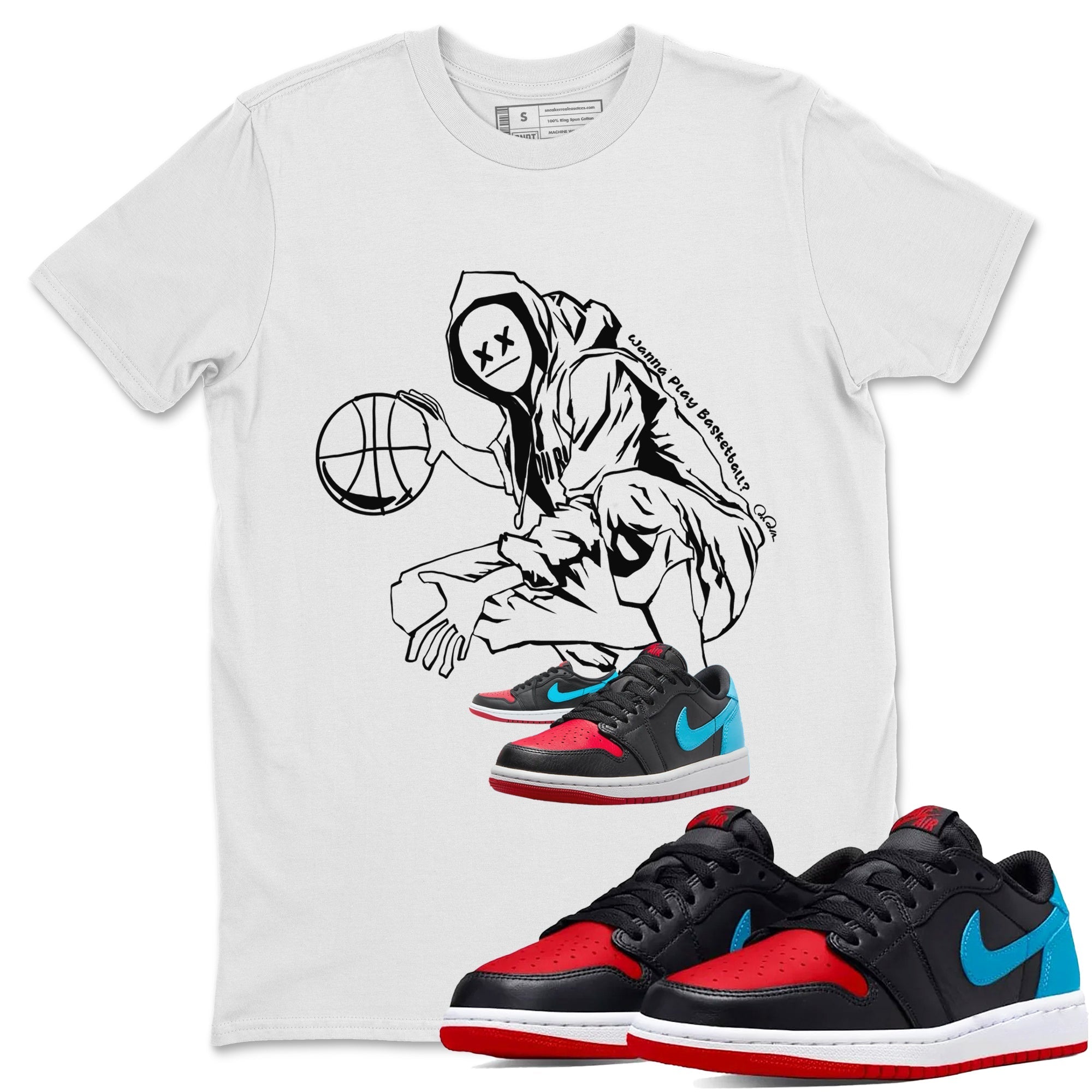 Wanna Play Basketball snkmatch Tee - Air Jordan 1 UNC to Chicago