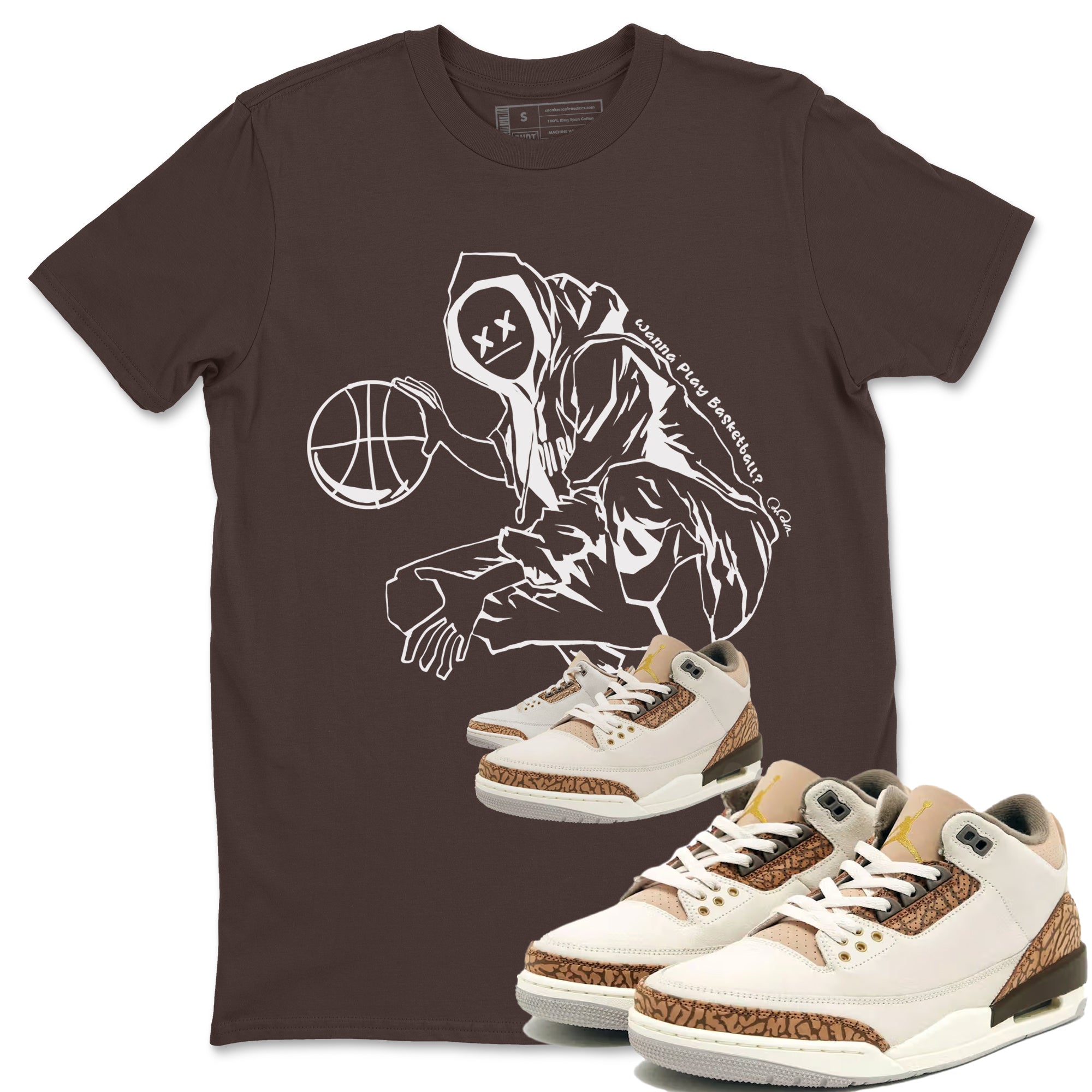 Wanna Play Basketball snkmatch Tee - Air Jordan 3 Palomino