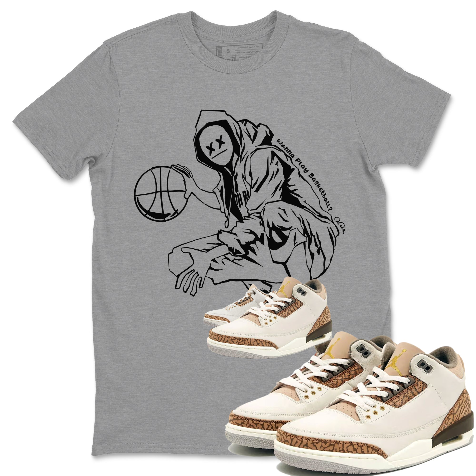 Wanna Play Basketball snkmatch Tee - Air Jordan 3 Palomino