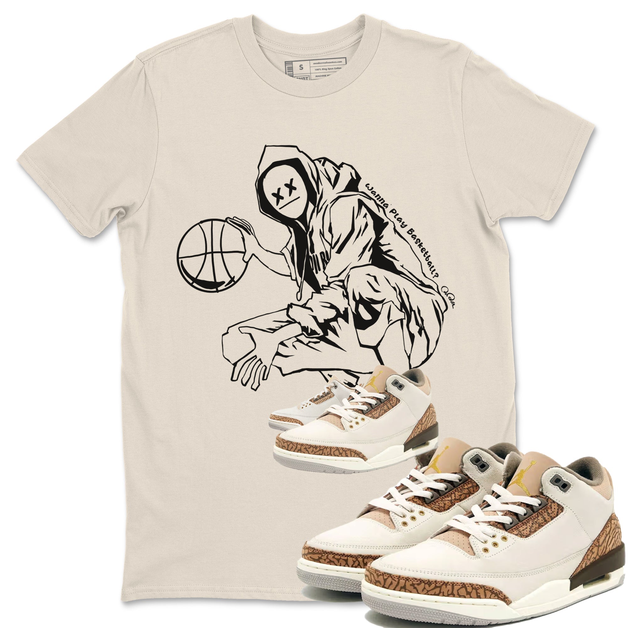 Wanna Play Basketball snkmatch Tee - Air Jordan 3 Palomino