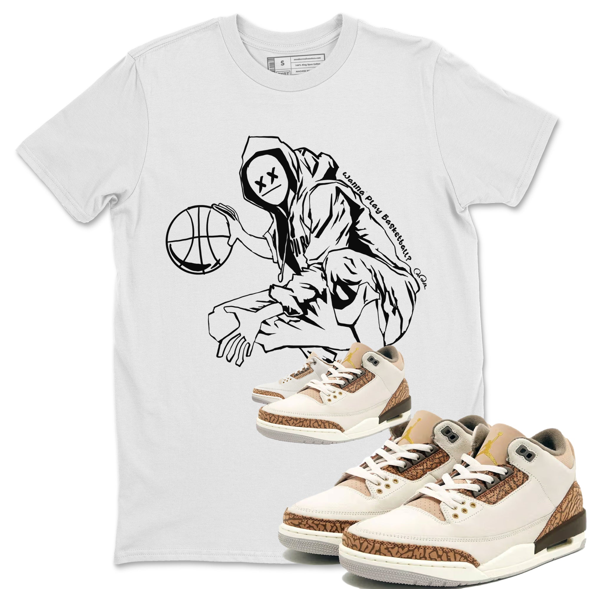 Wanna Play Basketball snkmatch Tee - Air Jordan 3 Palomino