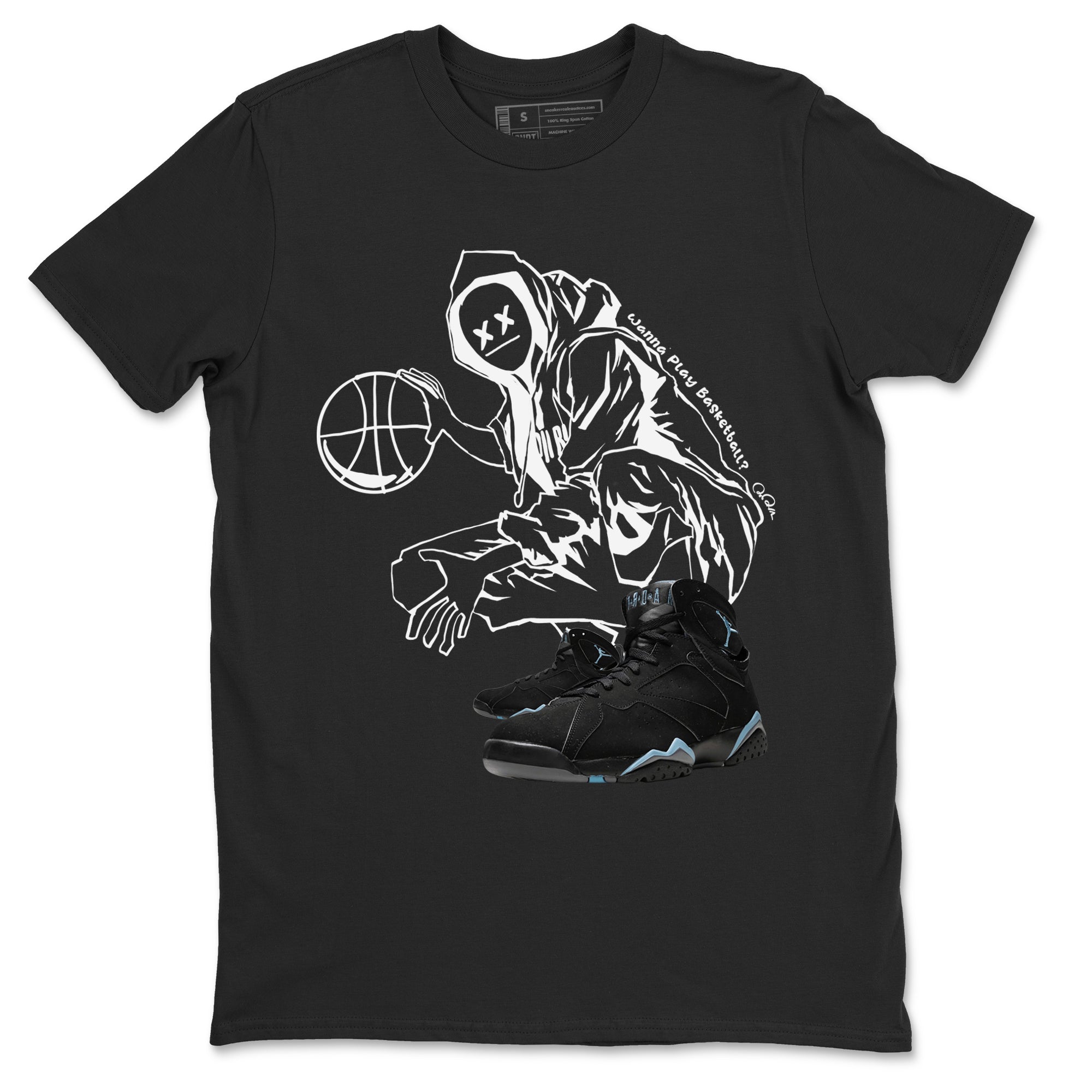 Wanna Play Basketball snkmatch Tee - Air Jordan 7 Chambray