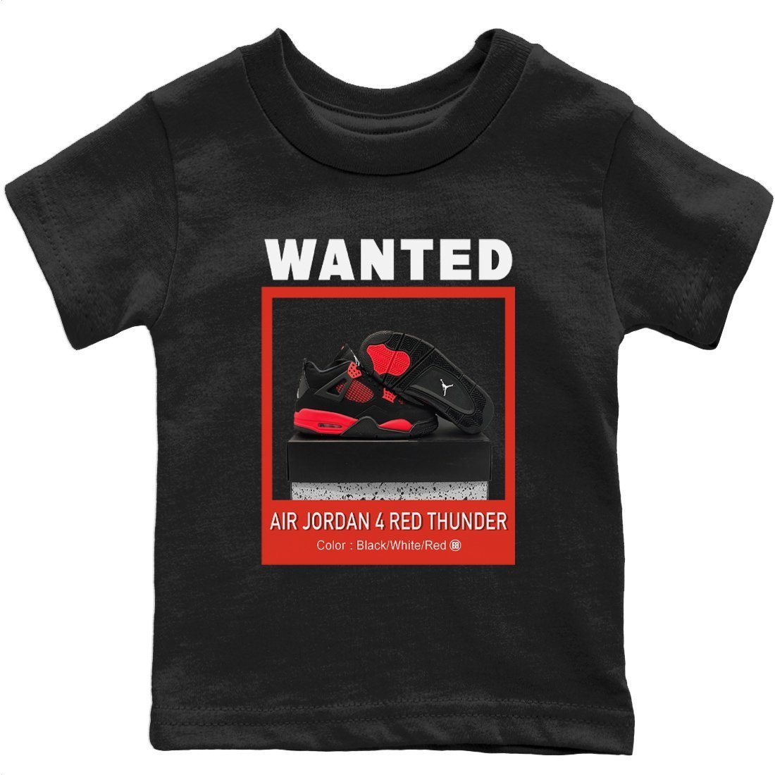 Wanted Kids Tops - Air Jordan 4 Red Thunder