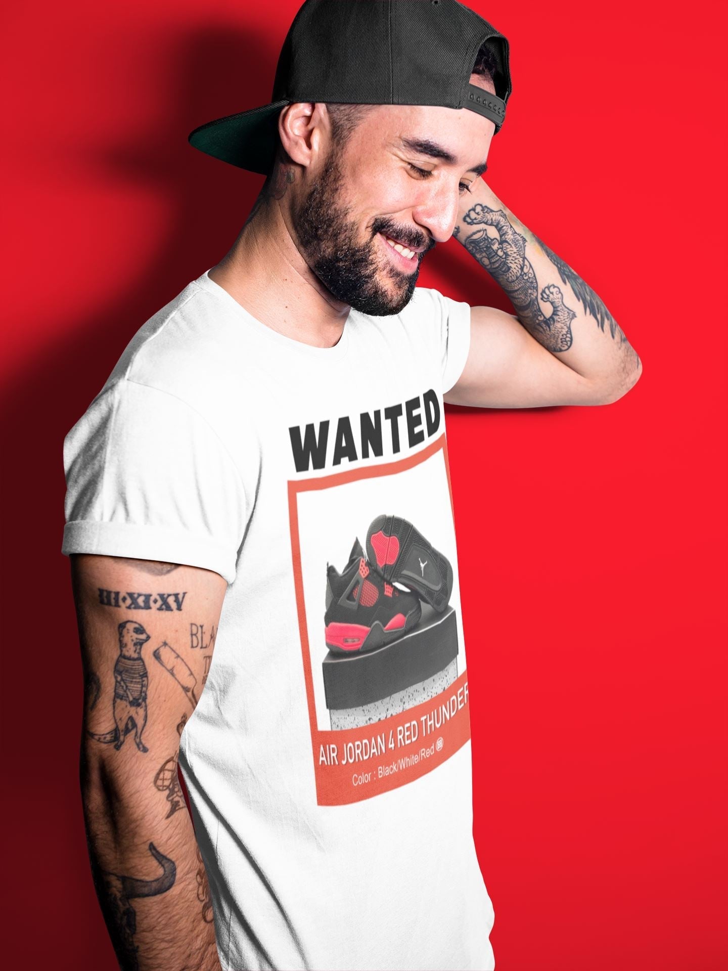 Wanted Unisex Tops - Air Jordan 4 Red Thunder
