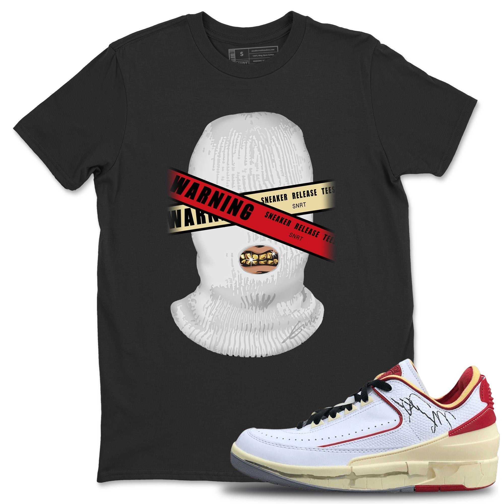 Warning Unisex Tops - Air Jordan 2 OFF-WHITE Varsity Red