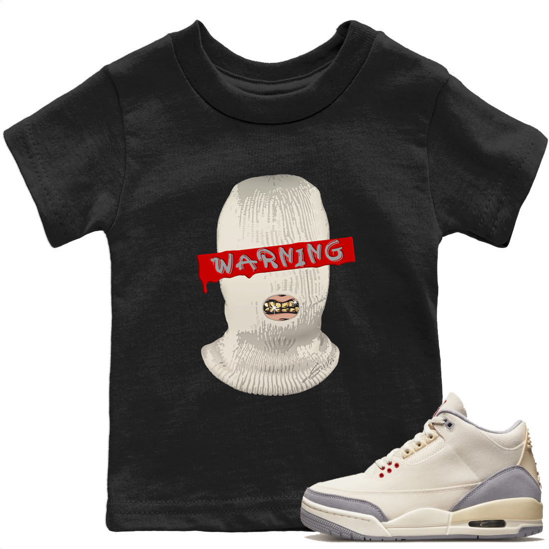 Warning Kids Tops - Air Jordan 3 Muslin