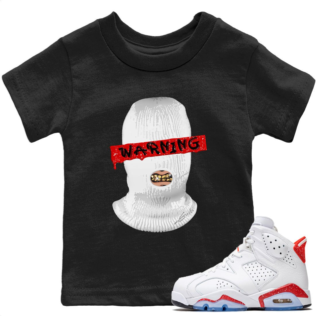 Warning Kids Tops - Air Jordan 6 Red Velvet Cookies