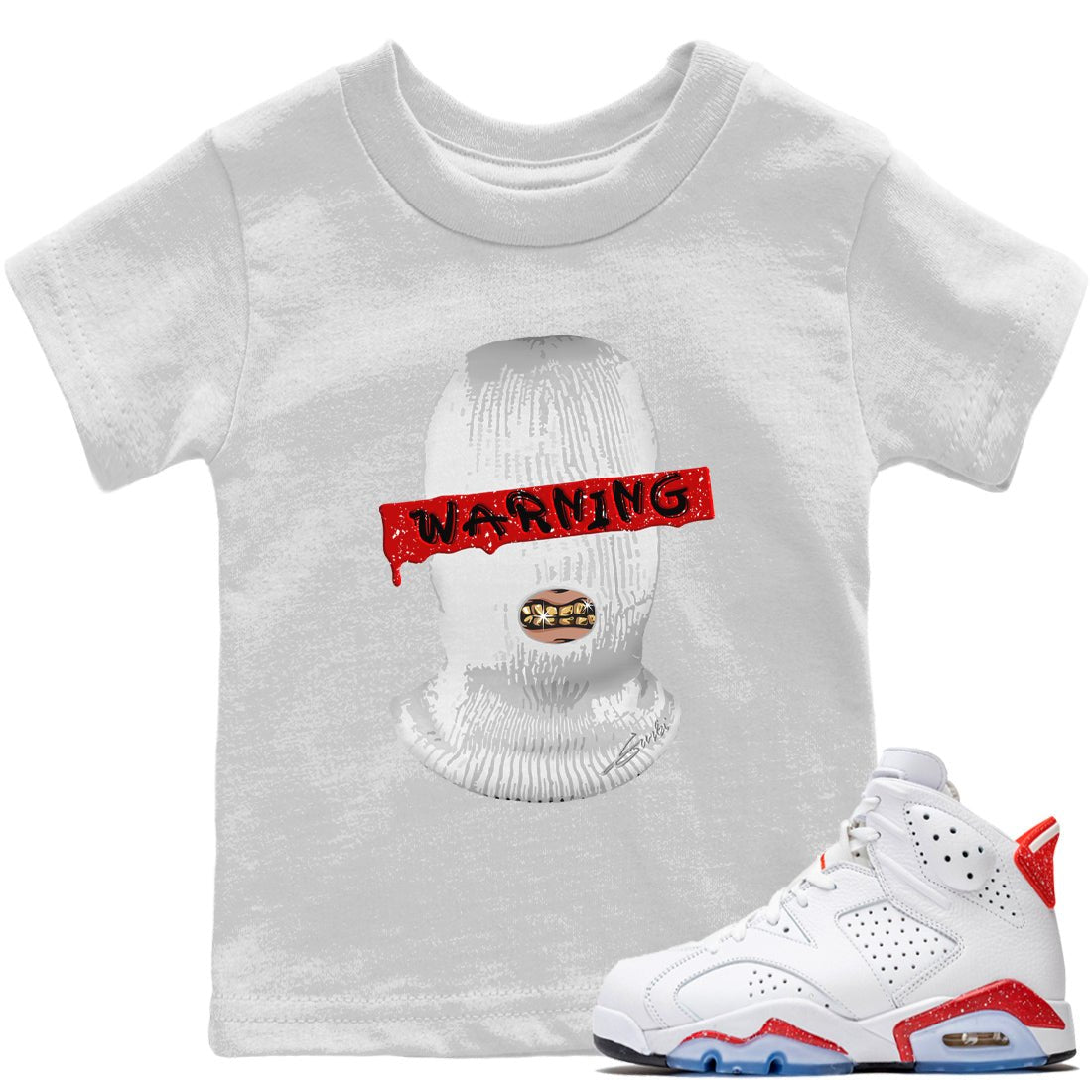 Warning Kids Tops - Air Jordan 6 Red Velvet Cookies