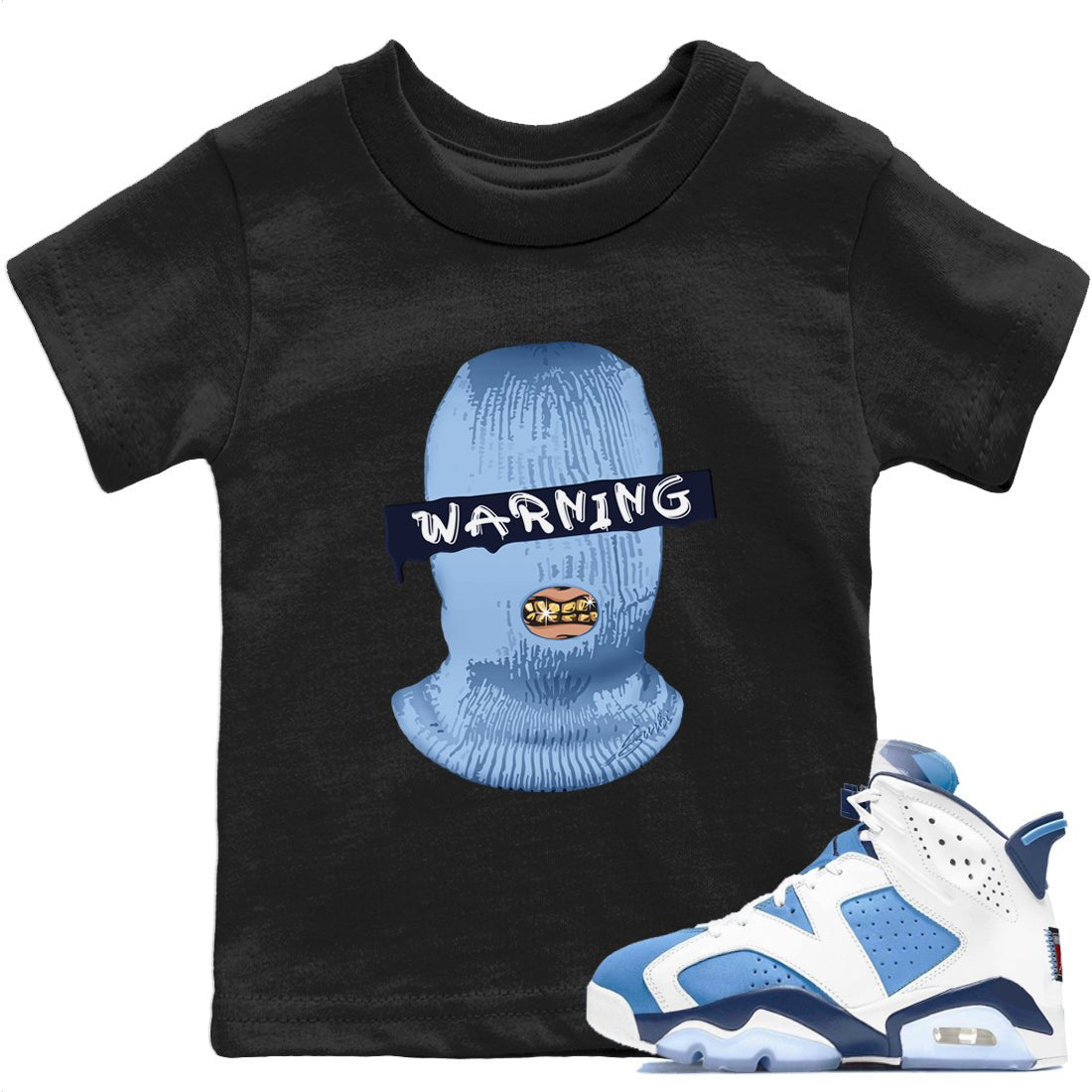 Warning Kids Tops - Air Jordan 6 UNC
