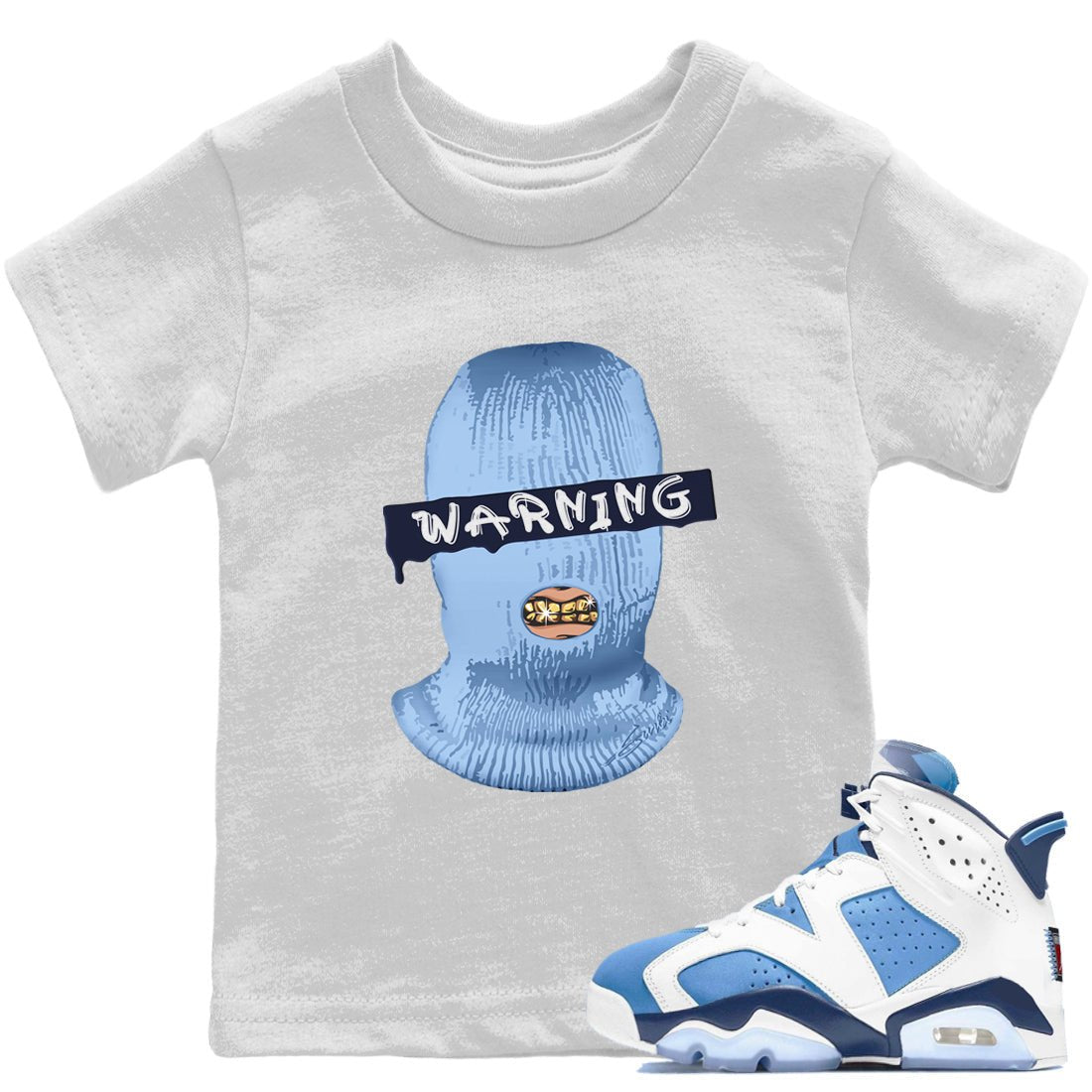 Warning Kids Tops - Air Jordan 6 UNC