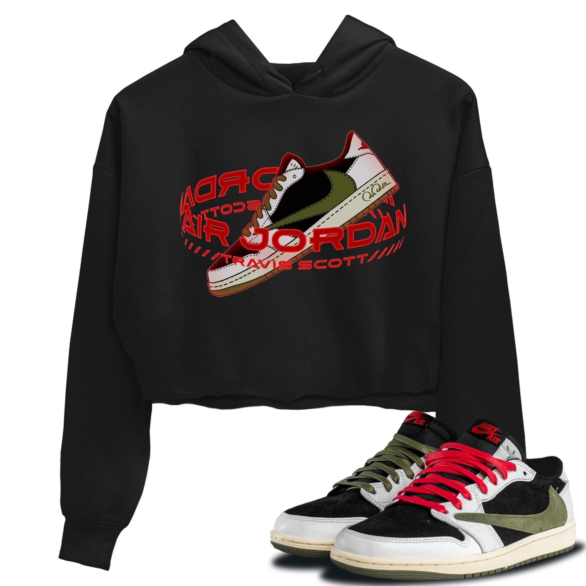 Warping Space Women's Tops - Air Jordan 1 Travis Scott Olive