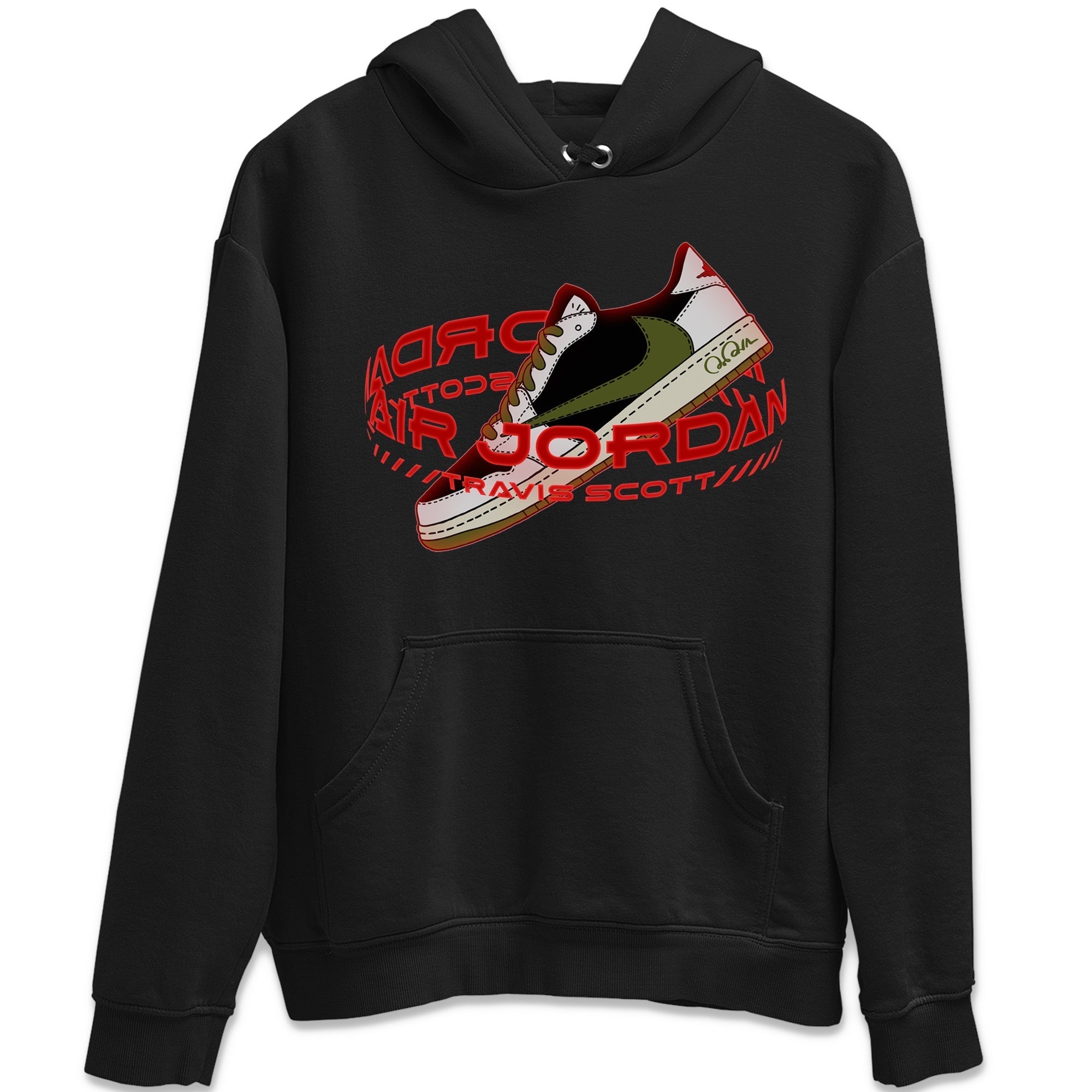 Warping Space Unisex Tops - Air Jordan 1 Travis Scott Olive