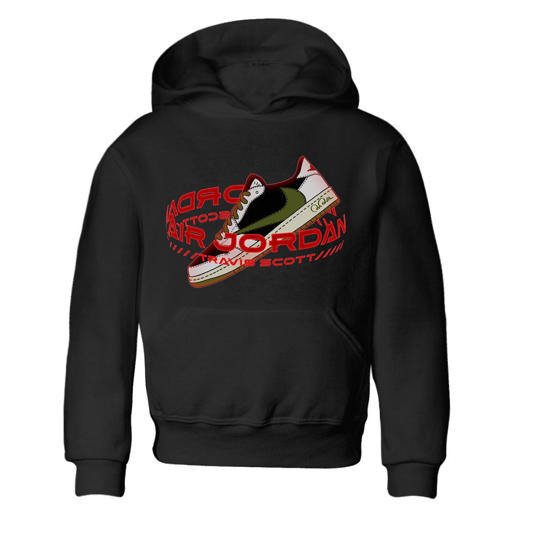 Warping Space Kids Tops - Air Jordan 1 Travis Scott Olive