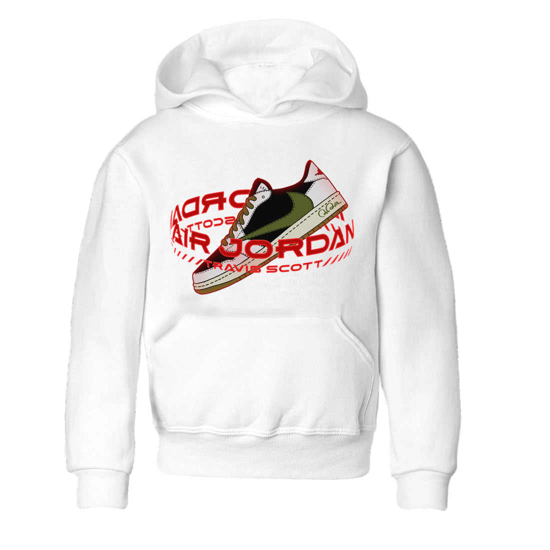 Warping Space Kids Tops - Air Jordan 1 Travis Scott Olive