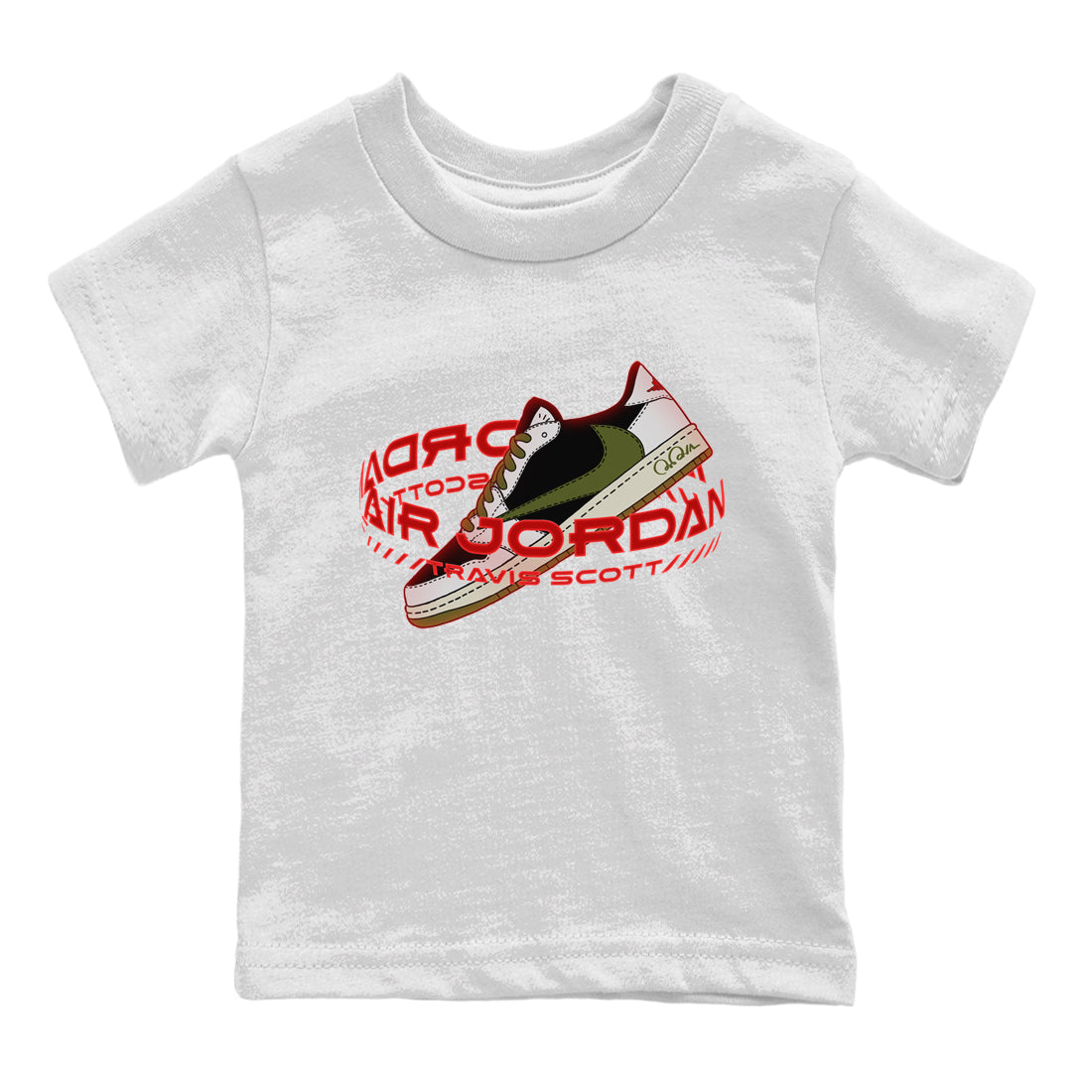 Warping Space Kids Tops - Air Jordan 1 Travis Scott Olive