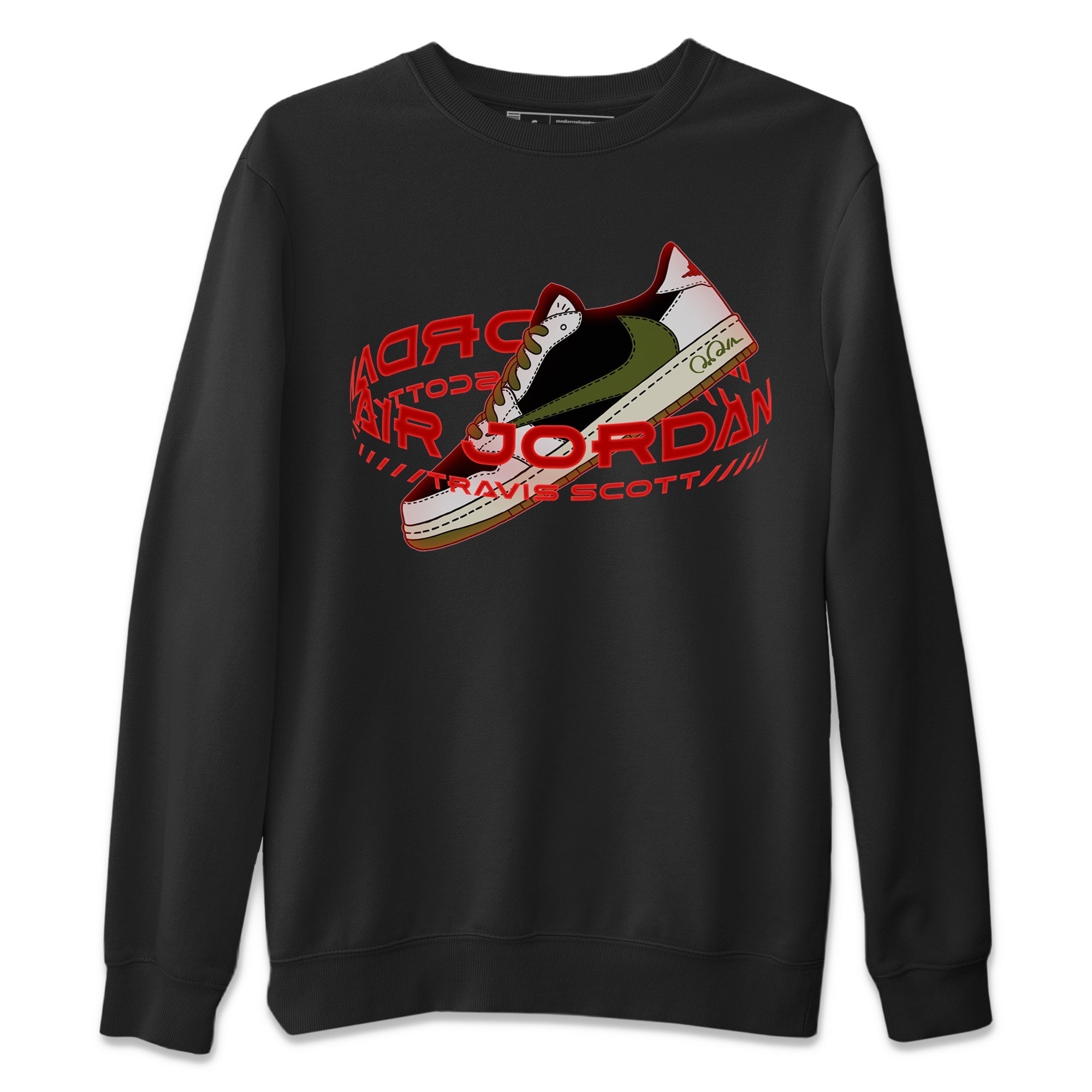 Warping Space Unisex Tops - Air Jordan 1 Travis Scott Olive