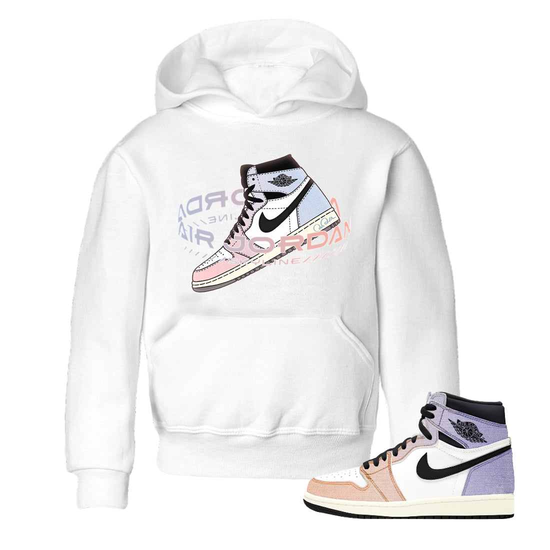 Warping Space Kids Tops - Air Jordan 1 Skyline