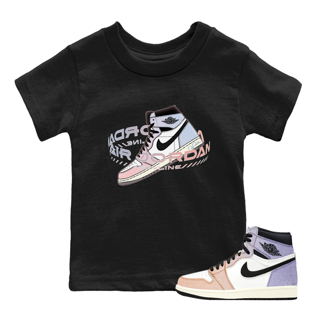 Warping Space Kids Tops - Air Jordan 1 Skyline