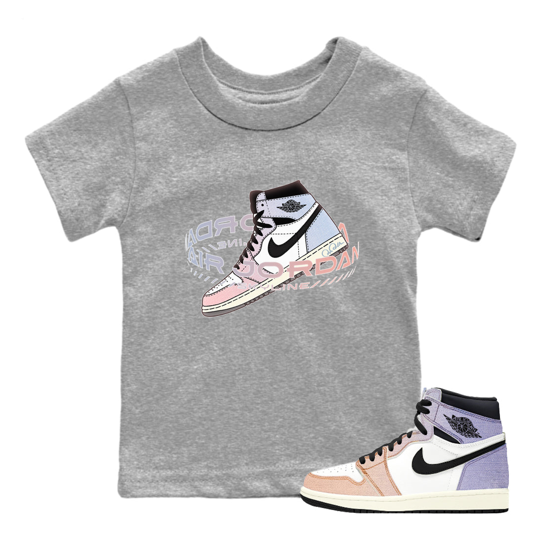Warping Space Kids Tops - Air Jordan 1 Skyline