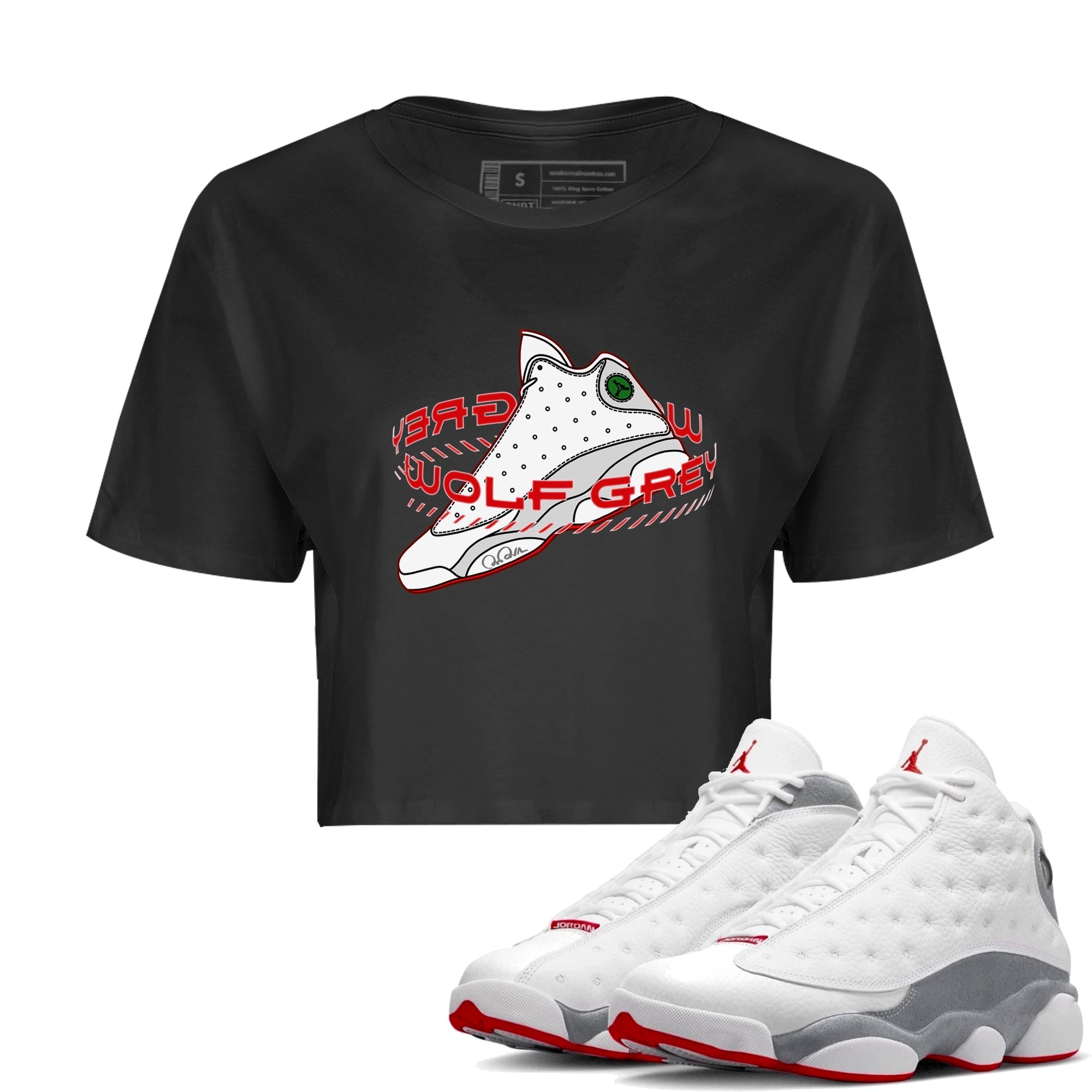 Warping Space Women's Tops - Air Jordan 13 Wolf Grey