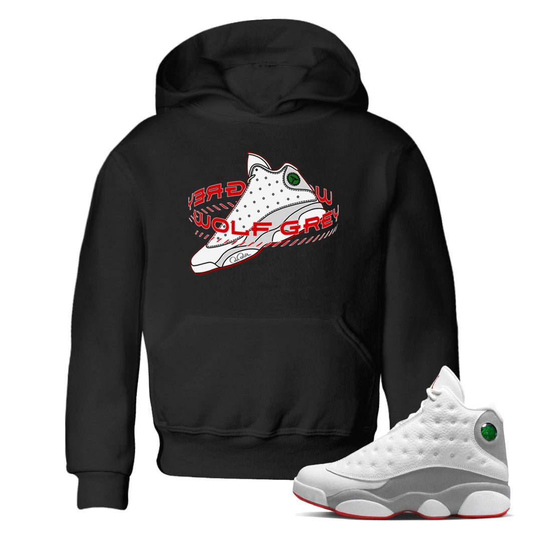 Warping Space Kids Tops - Air Jordan 13 Wolf Grey
