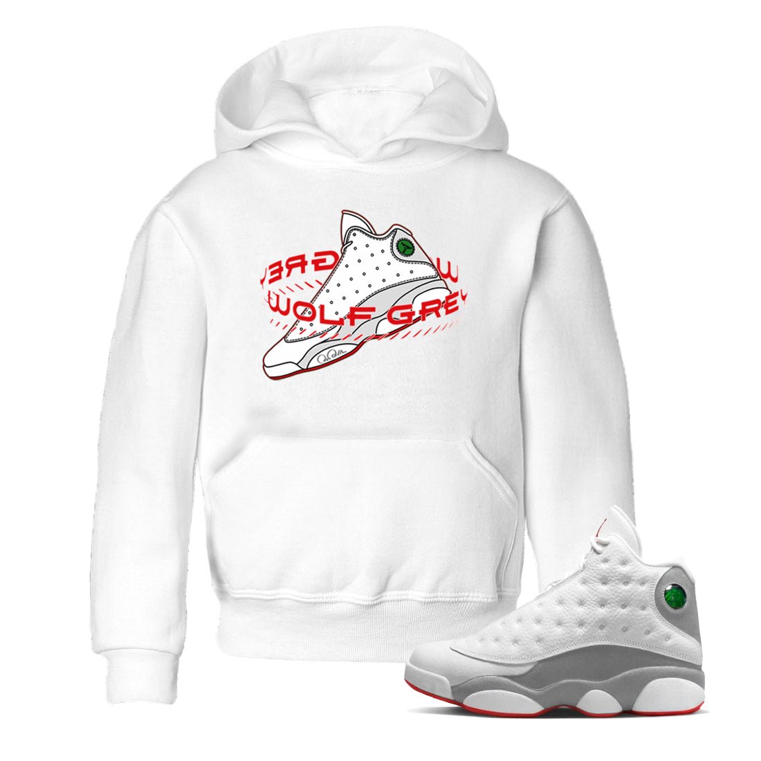 Warping Space Kids Tops - Air Jordan 13 Wolf Grey