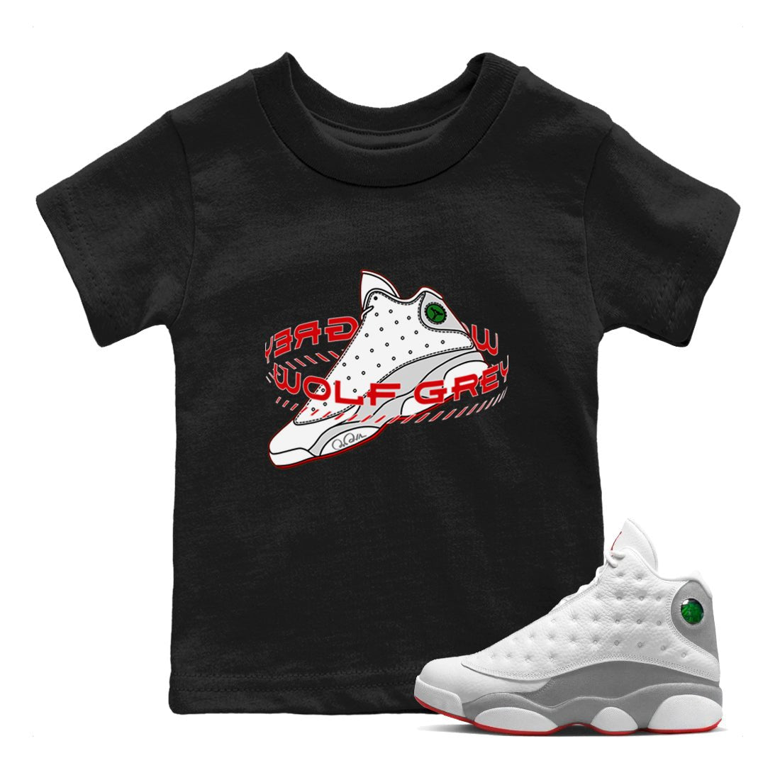 Warping Space Kids Tops - Air Jordan 13 Wolf Grey
