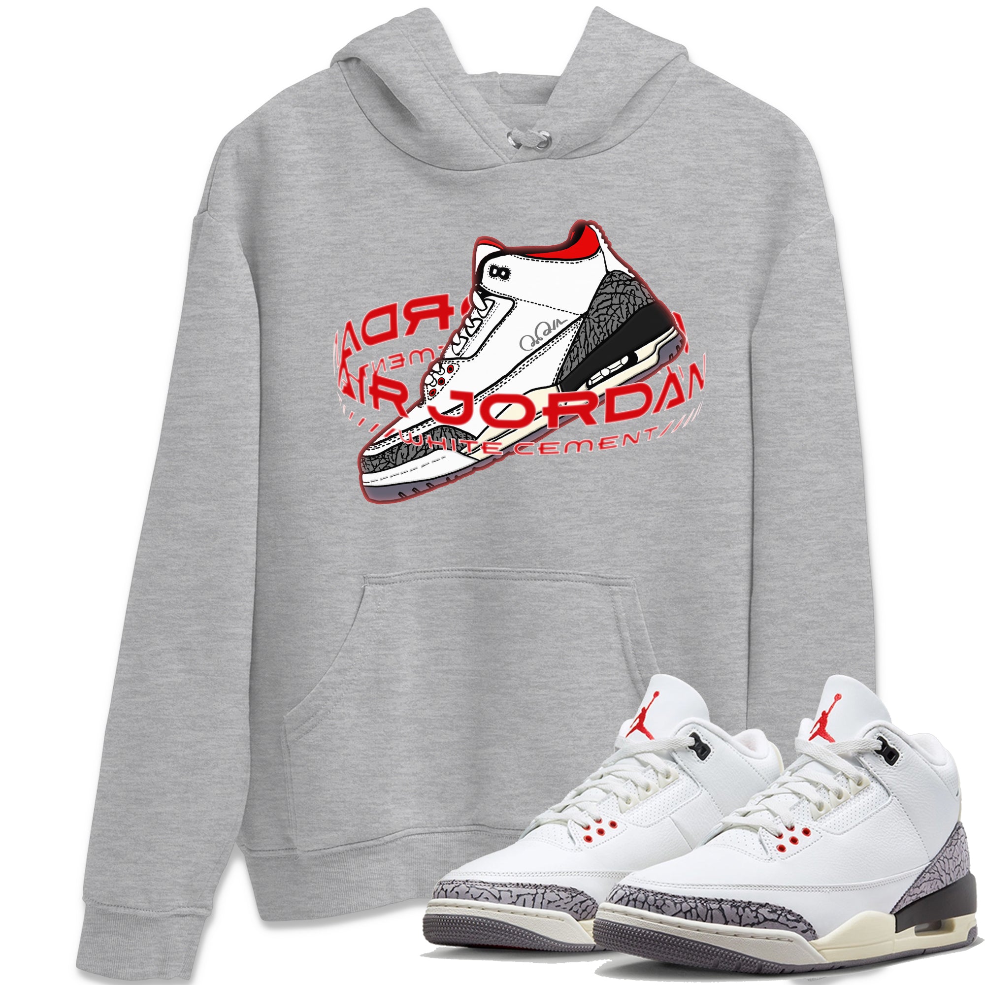 Warping Space Unisex Tops - Air Jordan 3 White Cement