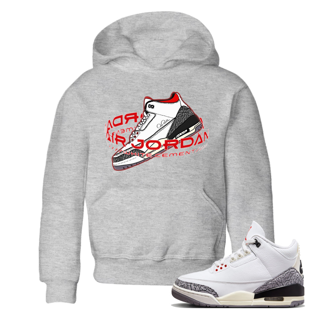 Warping Space Kids Tops - Air Jordan 3 White Cement