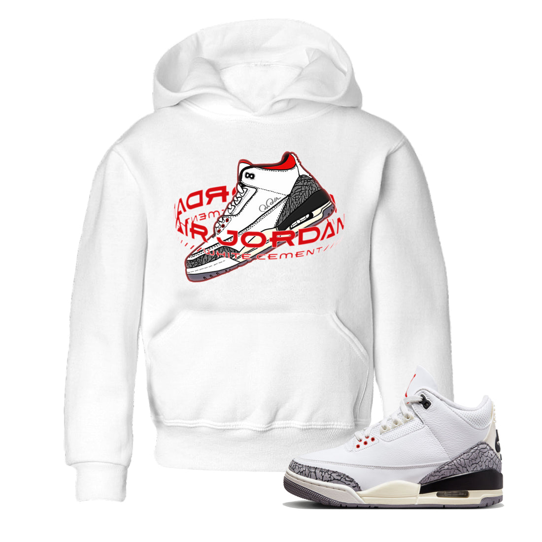Warping Space Kids Tops - Air Jordan 3 White Cement