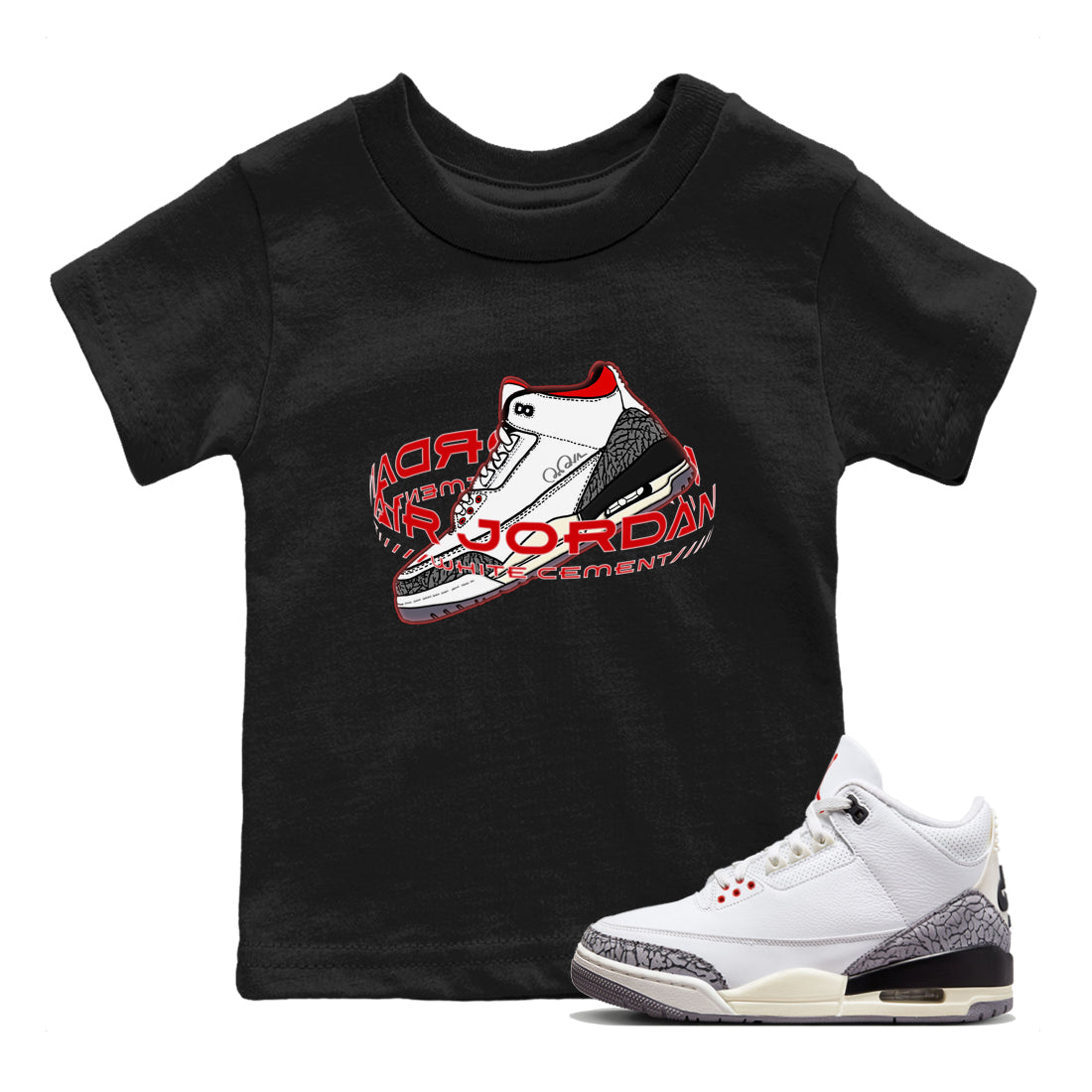 Warping Space Kids Tops - Air Jordan 3 White Cement