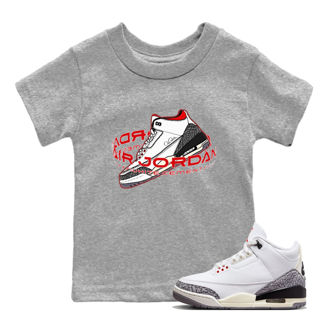 Warping Space Kids Tops - Air Jordan 3 White Cement