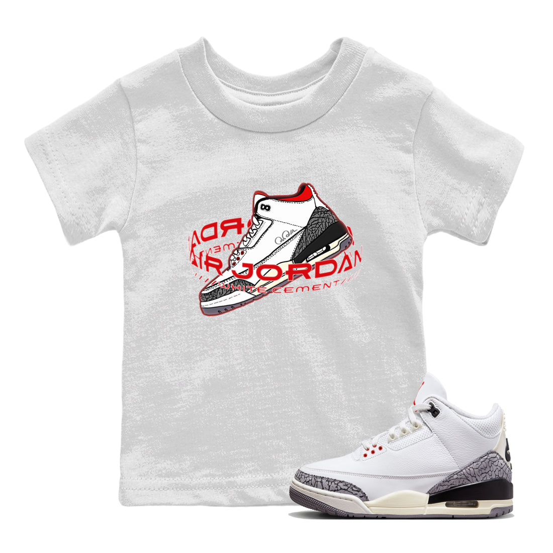 Warping Space Kids Tops - Air Jordan 3 White Cement