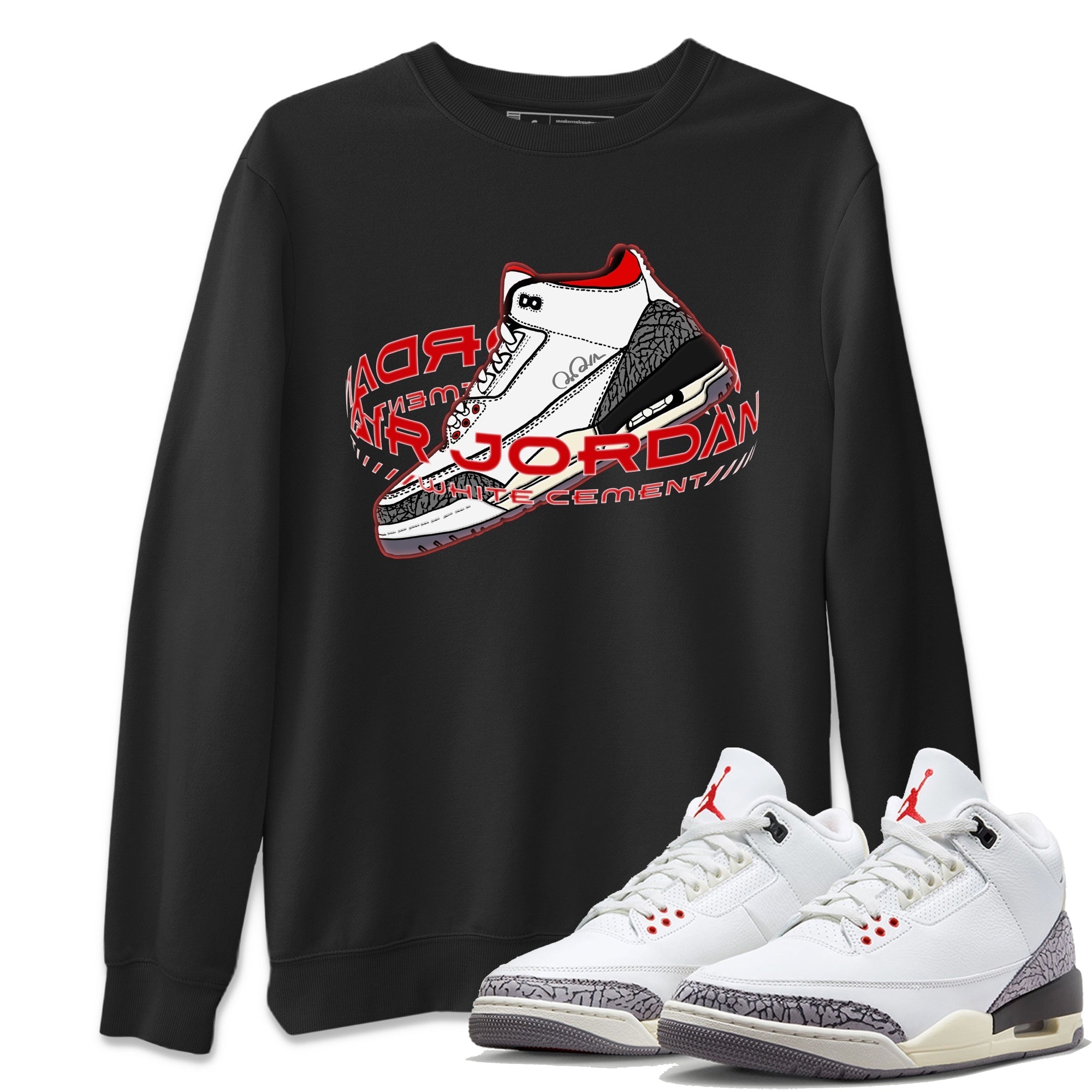 Warping Space Unisex Tops - Air Jordan 3 White Cement