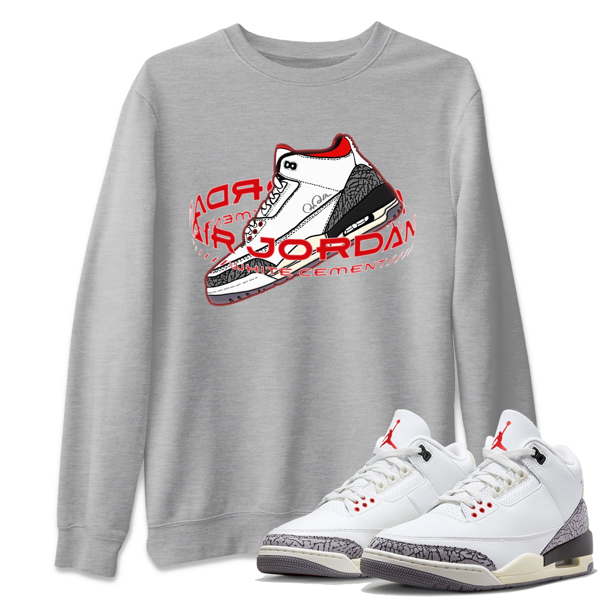 Warping Space Unisex Tops - Air Jordan 3 White Cement