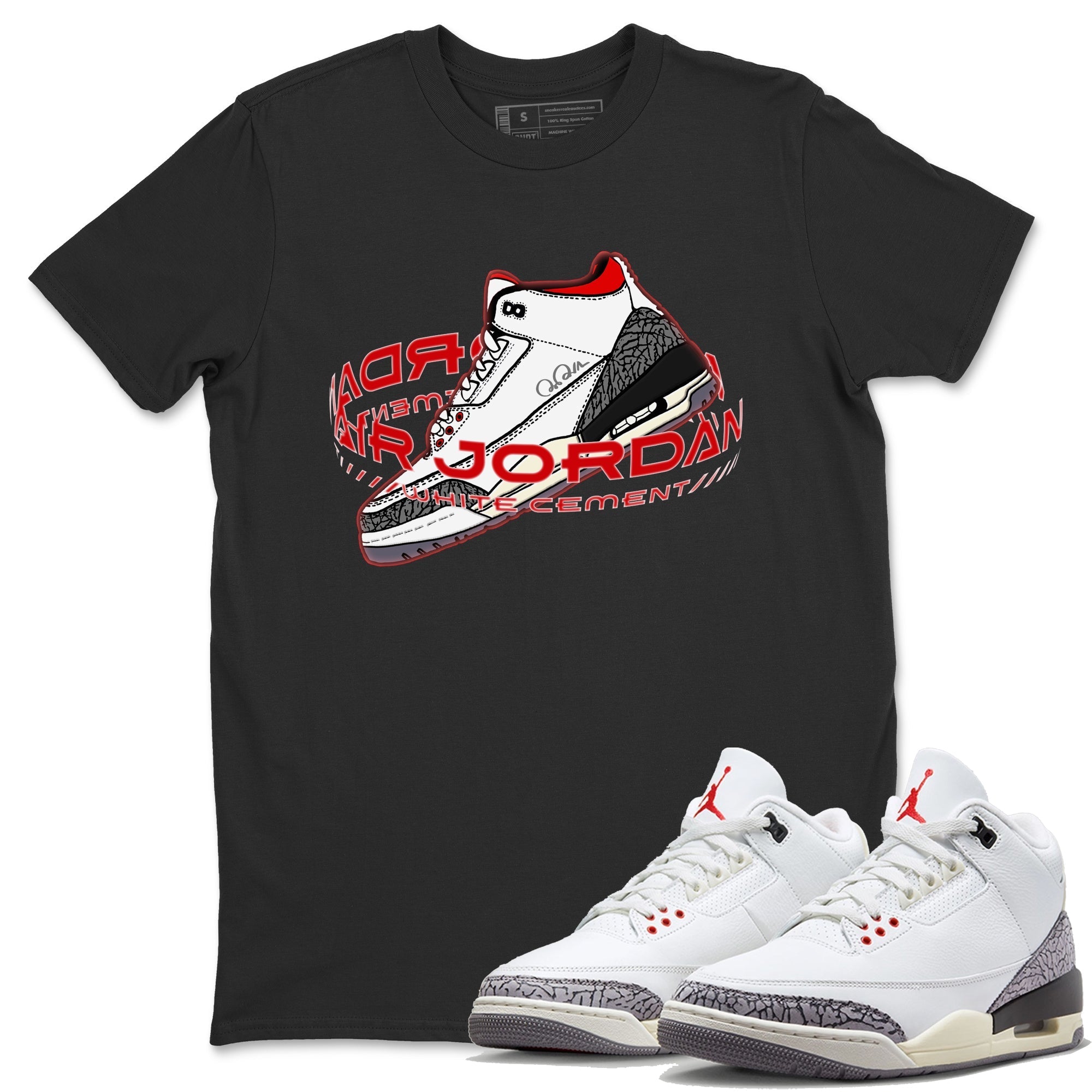 Warping Space Unisex Tops - Air Jordan 3 White Cement