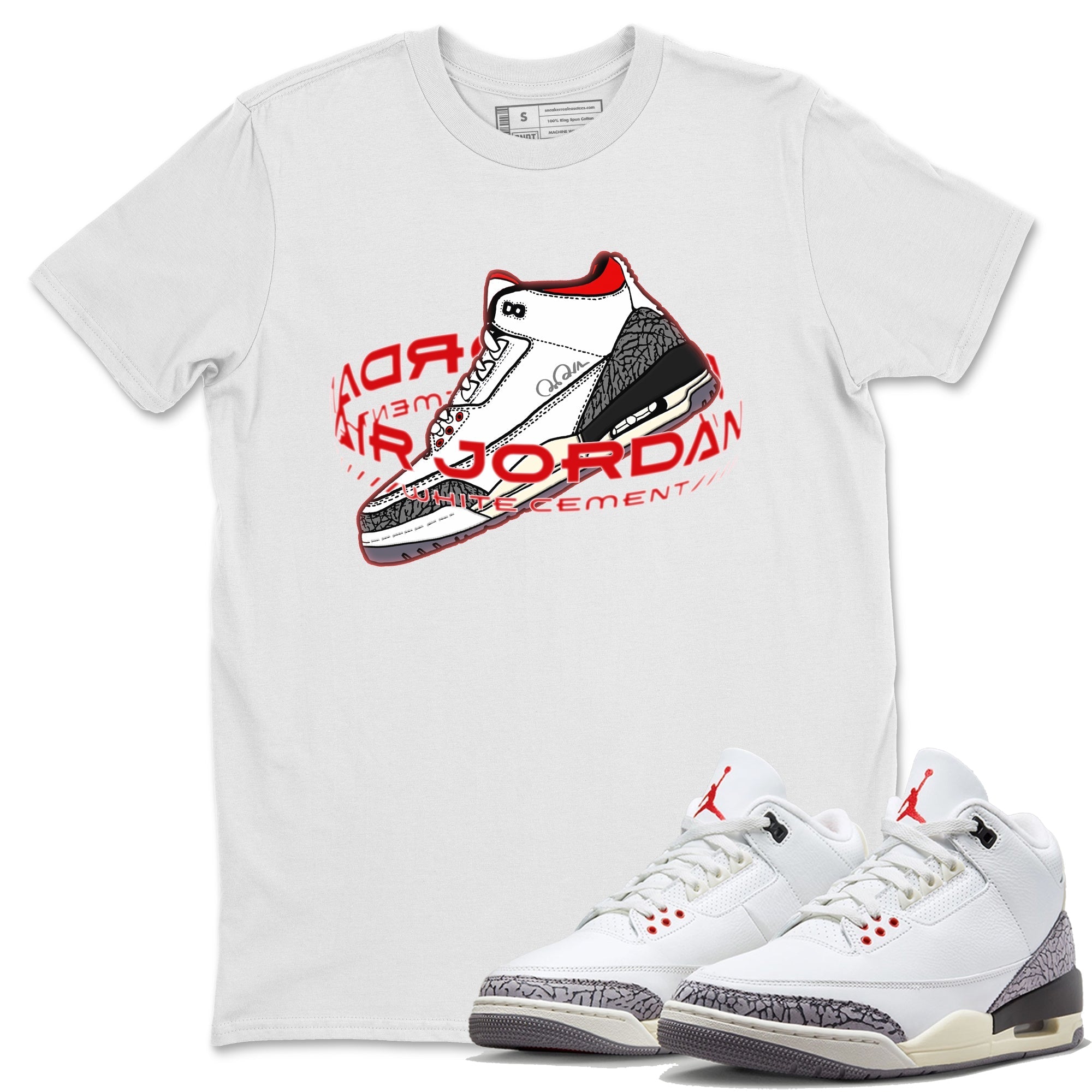 Warping Space Unisex Tops - Air Jordan 3 White Cement