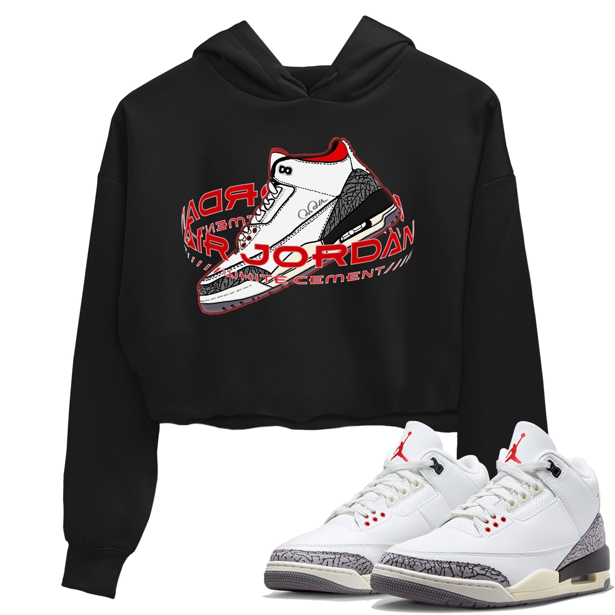 Warping Space Women's Tops - Air Jordan 3 White Cement